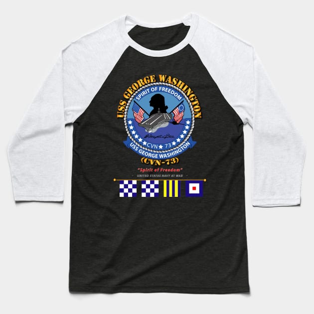 USS George Washington w Signal Flags Baseball T-Shirt by twix123844